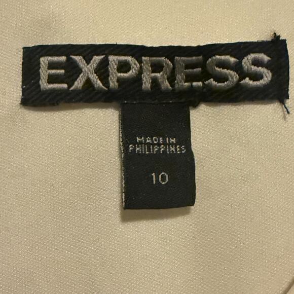 Express Women’s Size 10 Bodycon Dress White with Black Mesh Panels — Sleeveless - Picture 6 of 8